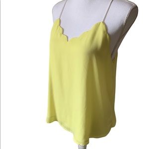 $5 Sweet Wanderer Yellow Scalloped Tank